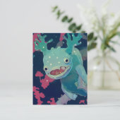 Carte Postale Axolotl bleu dans l'espace (Debout devant)