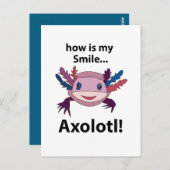 Carte Postale Axolotl Comment Mon Sourire Est Drôle Axolotl (Devant / Derrière)