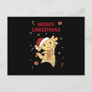 Carte Postale Axolotl Joyeux Noël Animaux d'hiver Axolotls