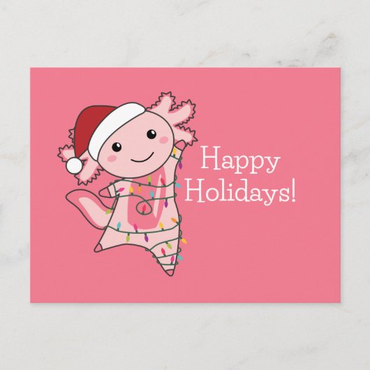 Carte Postale Axolotl Joyeux Noël Animaux d'hiver Axolotls Po (Devant)