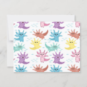 Carte Postale Axolotl Kids Cute Salamander Motif