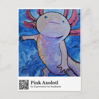 Carte Postale Axolotl Rose