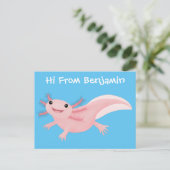 Carte Postale Axolotl rose pâle (Debout devant)