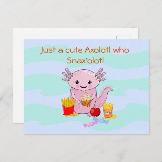 Carte Postale Axolotl Snax'olotl fun (Devant / Derrière)
