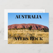 Carte Postale Ayers Rock Australie (Devant / Derrière)