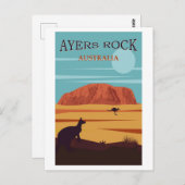 Carte Postale Ayers Rock, Australie Affiche de voyage (Devant / Derrière)