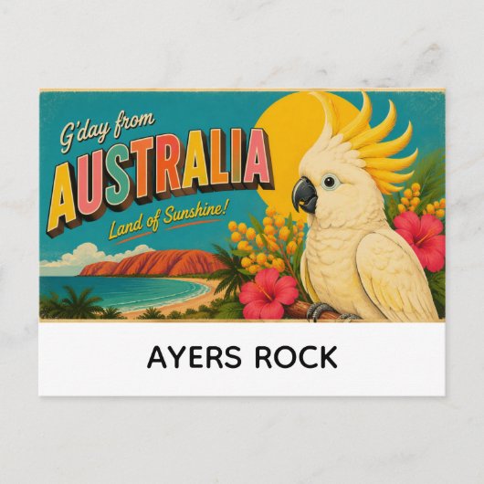 Carte Postale Ayers rock, Australie salutations (Devant)