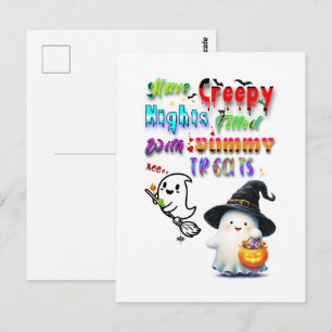 Carte Postale Ayez des nuits flippantes remplies de friandises d