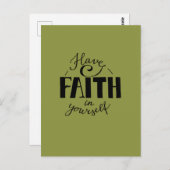 Carte Postale Ayez foi en vous vert (Devant / Derrière)