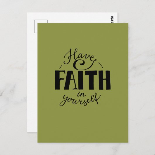 Carte Postale Ayez foi en vous vert (Devant / Derrière)