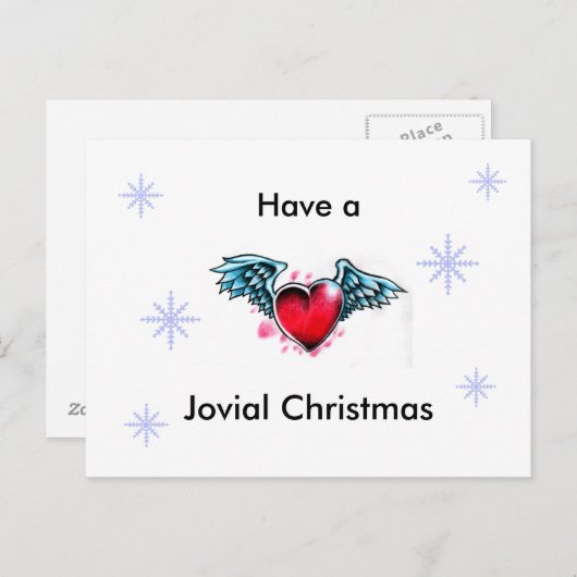 Carte postale "ayez Noël jovial" (Devant / Derrière)