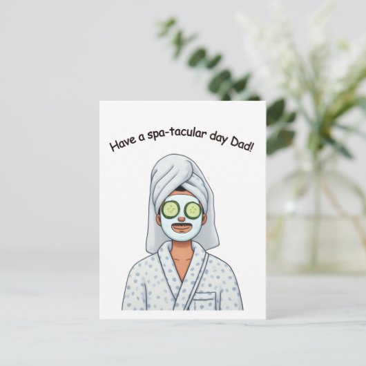 Carte Postale Ayez Un Cadeau Spa-Tactique De Jour Papa Pères (Debout devant)