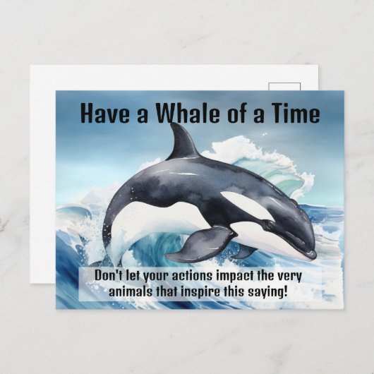 Carte Postale "Ayez une baleine d'un temps" Idiom pivot avec Orc (Devant / Derrière)
