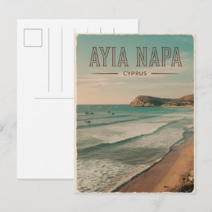 Carte Postale Ayia Napa Chypre, cadeaux de plage blanche Méditer