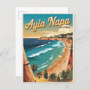 Carte Postale Ayia Napa Chypre, plage blanche Cadeaux méditerran