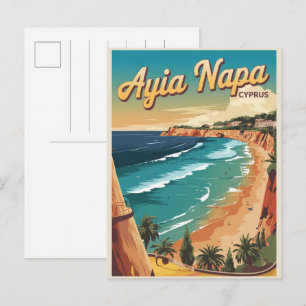 Carte Postale Ayia Napa Chypre, plage blanche Cadeaux méditerran