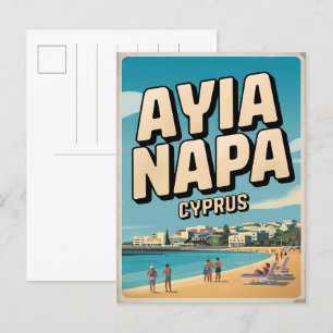 Carte Postale Ayia Napa Chypre, plage blanche Cadeaux méditerran