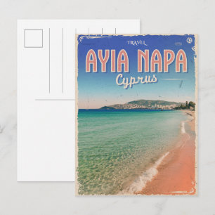 Carte Postale Ayia Napa Chypre, plage blanche cadeaux méditerran