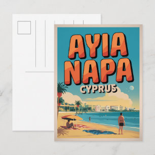 Carte Postale Ayia Napa Chypre, plage blanche cadeaux méditerran