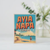 Carte Postale Ayia Napa Chypre, plage blanche Cadeaux méditerran (Debout devant)