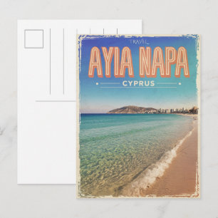 Carte Postale Ayia Napa Chypre, plage blanche cadeaux méditerran