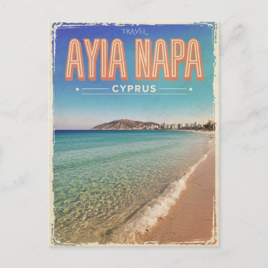 Carte Postale Ayia Napa Chypre, plage blanche Cadeaux méditerran (Devant)