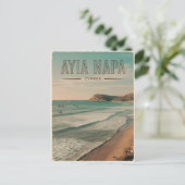 Carte Postale Ayia Napa Chypre, plage blanche Cadeaux méditerran (Debout devant)