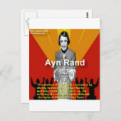 Carte Postale Ayn Rand & Citation d'avortement Cadeaux et Tee -  (Devant / Derrière)