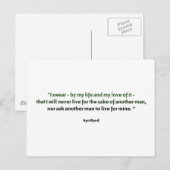 Carte Postale Ayn Rand Cote (Devant / Derrière)