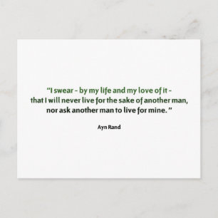Carte Postale Ayn Rand Cote