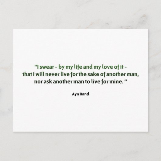 Carte Postale Ayn Rand Cote (Devant)