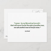 Carte Postale Ayn Rand Cote (Devant / Derrière)