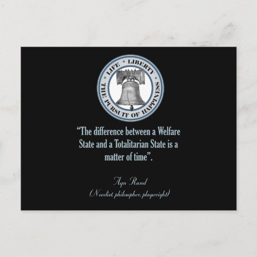 Carte Postale Ayn Rand Cote (Totalitarisme) (Devant)