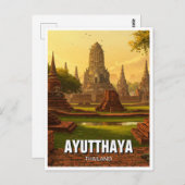 Carte Postale Ayutthaya Thaïlande Voyage (Devant / Derrière)