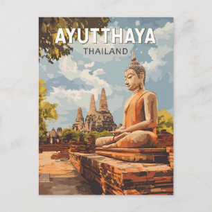 Carte Postale Ayutthaya Thaïlande Voyage Art Vintage