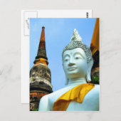 Carte Postale Ayutthaya. Wat Yai Chai Mongkol. (Devant / Derrière)