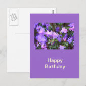 Carte Postale azalée puple buisson fleuri (Devant / Derrière)