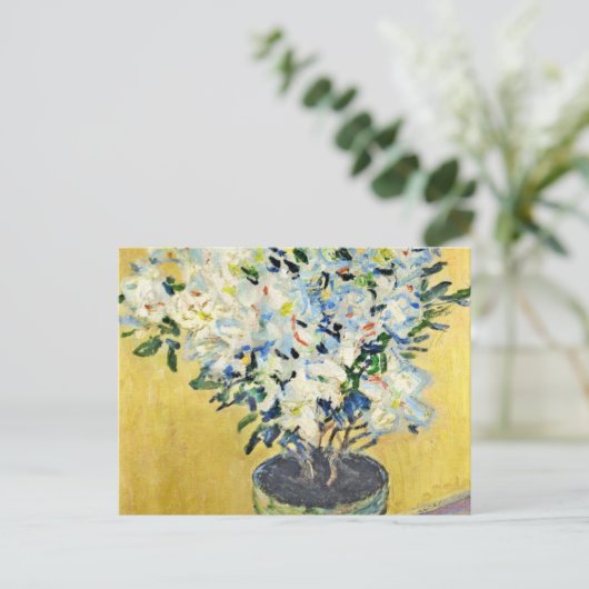 Carte Postale Azalées blanches dans un pot - Claude Monet (Debout devant)