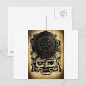 Carte Postale Aztec Calendrier Design Masque Mexicain Sunstone (Devant / Derrière)