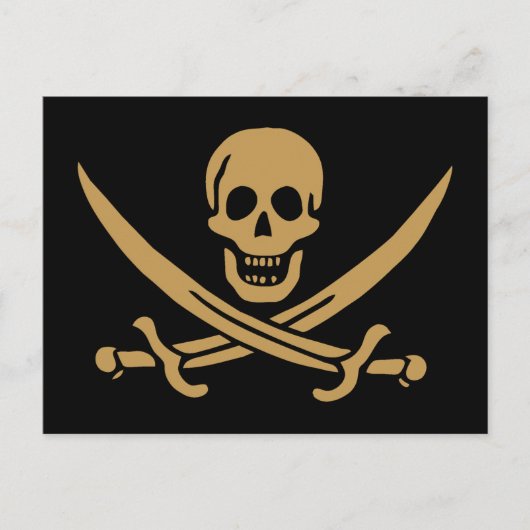 Carte Postale Aztec Gold Crâne et cutlass Pirate Calico Jack (Devant)