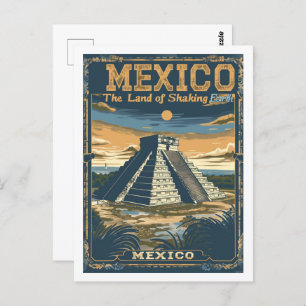 Carte Postale Aztec Mexique Vintage Lieu de voyage célèbre