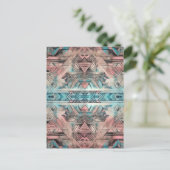 Carte Postale Aztec Sud-Ouest Pastel Rose Et Bleu (Debout devant)