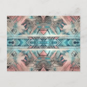 Carte Postale Aztec Sud-Ouest Pastel Rose Et Bleu (Dos)