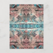 Carte Postale Aztec Sud-Ouest Pastel Rose Et Bleu (Devant)