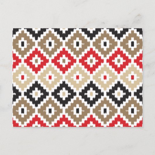 Carte Postale Aztec Tribal Print Ikat Diamond Motif (Devant)