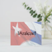 Carte Postale Azucar ! sur le drapeau cubain (Debout devant)