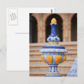 Carte Postale Azulejo Glaçurée Finial (Devant / Derrière)