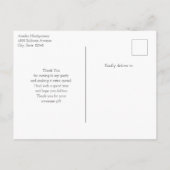 Carte Postale Azure Ocean Sandy Beach Merci photo (Dos)