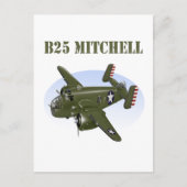 Carte Postale B25 Mitchell Bomber Green Plane (Devant)