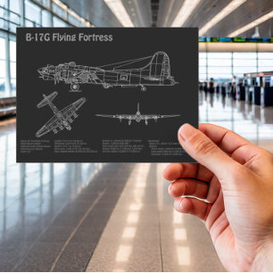 Carte Postale B-17 Flying Fortress - Plans de conception d'avion